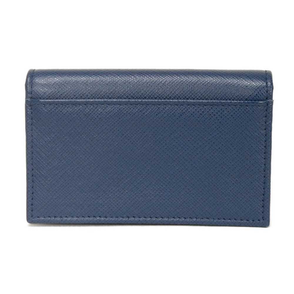 Prada Saffiano Metal Card Case, Blue, Snap Button Closure, Bi-fold, Plate, Bl... - Picture 3 of 16